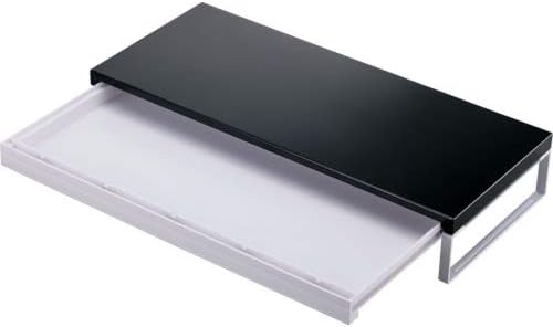 LIHIT LAB Desktop Stand with Drawer, 9.8 x 23.2 x 3.9 Inches, Black (A7338-24)