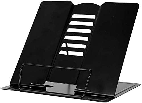 Foldable Desk Book Stand for Reading, Standing Watching Tray and Page Paper Rest Adjustable Holder Document, Cookbook, Textbooks, Tablet, Music Books Metal Stand for Office Home Kitchen Student