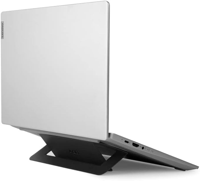 MOFT Laptop Stand for Desk, Adhesive Airflow Laptop Cooling Stand for Heat Dissipation with 2 Adjustable Viewing Angles, Foldable & Portable Computer Stand Compatible with Laptops 11"-16", Jet Black