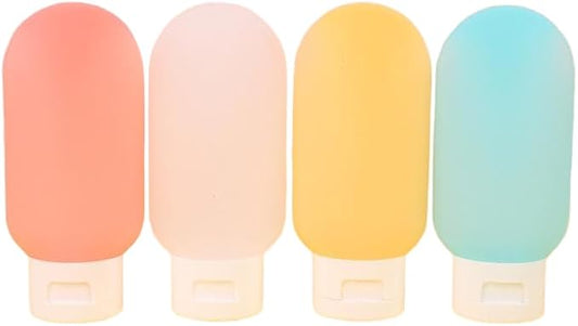 4 Pack Leak-Proof & TSA-Approved Travel Bottle Set - Portable Toiletry Kit for Liquids, Shampoo, Conditioner, and Lotion | Vibrant Multi-Color Set