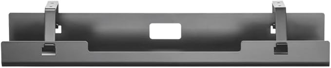 POUT Universal Wide Under Desk Cable Management Tray Organizer - 23.6 x 5.3 inch – for Wire/Cable Management - Hanging Easily Removable Rack with Cable Management Holes – Sturdy Stylish Black Steel