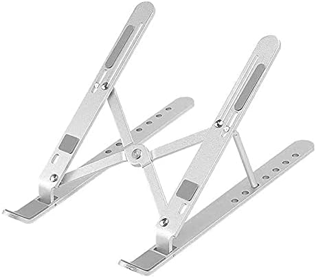Laptop Stand - Adjustable Ergonomic Aluminum Stand, 7 Angle Anti-Slip, Compatible with 9-15.6 inch Laptops, Silver
