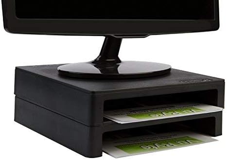 Vu Ryte Stackable 2 Inch Computer Monitor Riser Stand, VuRyser 2, Black, VUR 4855 (Single)