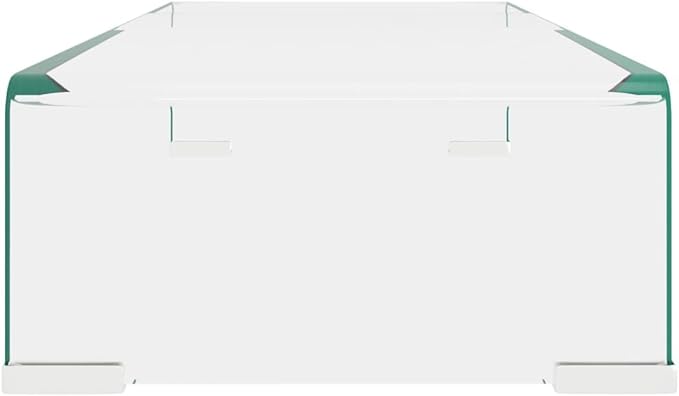 vidaXL TV Stand Clear Toughened Glass, Plastic 15.7 x 9.8 x 4.3 in