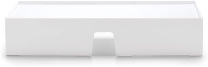 Poppin White Monitor Riser - Lacquer-Like Finish, Cable Cutout in Back, Take Monitor to New Heights, Doubles As All-Purpose Shelf, Stacks with Accessory and Letter Trays, 21,1" x 10,6" x 4,1"