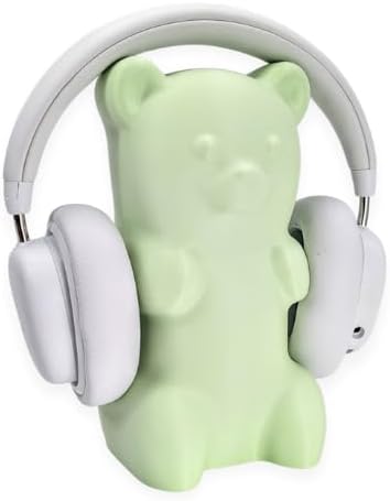 Gummy Bear Headphone Stand Hanger - Cute Headset Holder - Kawaii Desk Accessories - Compatible with Most Headphones (Pastel Green)