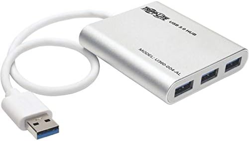 Tripp Lite 4-Port USB-A 3.0 SuperSpeed Mini Hub, Portable Hub for Laptop & Chromebook, USB 3.0 Type-A, Aluminum (U360-004-AL)
