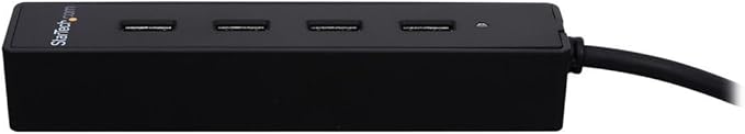 StarTech.com 4-Port USB 3.0 Hub with Built-in Cable - SuperSpeed Laptop USB Hub - Portable USB Splitter - Mini USB Hub (ST4300PBU3), Black