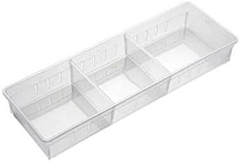 Chris.W Desk Drawer Organizer Tray with Adjustable Dividers, Multi-Drawers for Makeups, Utensil, Pens, Flatware and Junks - Set of 4 (2 Large + 2 Small) 10.24 Inch Length