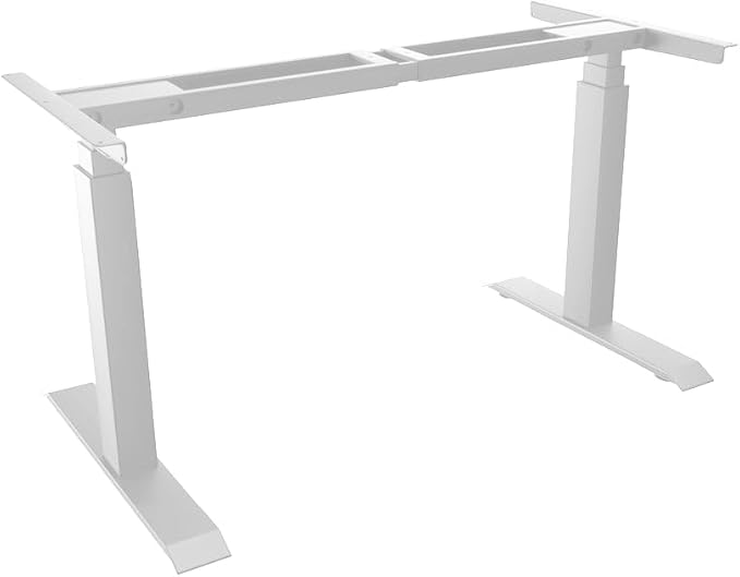 Desky Dual Mini Electric Standing Desk Frame ??Compact Height Adjustable Sit Stand Base with Dual Motors, Steel Frame, Memory Settings for Home Office & Small Spaces (Grey)