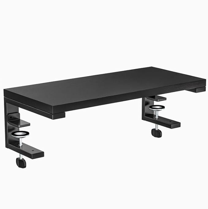 ARES WING 21.7 inches Desk Extender Shelf, 21.7"x 9.8" Versatile Clamp on Desk Shelf, Heavy Duty Desktop Organizer for Gaming and Office Accessories, Black