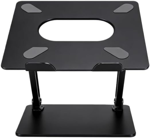 Laptop Stand for Desk, Ergonomic Aluminum Laptop Stand Adjustable Height, Foldable Laptop Riser for 10-17 Inchs Laptop(Black)
