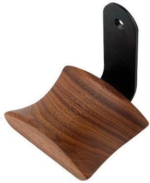 KiaoTime Headphone Hanger Headset Stand Hook Walnut Wood Headphone Holder Rack Hook Desk Tabletop Wall Mount Tape Under-Desk Headphone Hanger Holder, Universal Fit (Wall Mount)