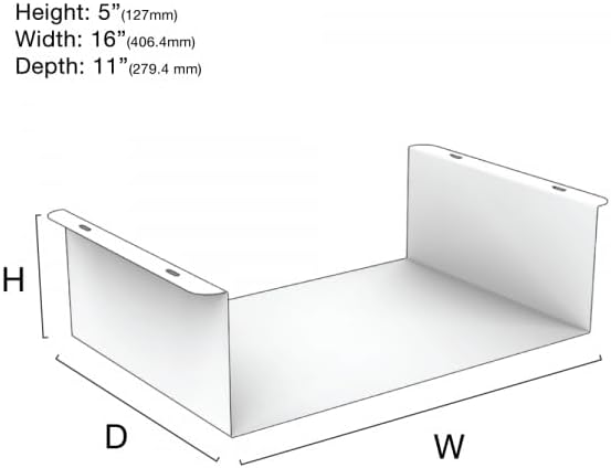 Oeveo Under Desk PC Mount UCM-654 ??Made in USA, Heavy-Duty Tech Support Bracket | Desktop Computers, PC, CPU, Gaming Console Mounting Application | Black Powder Coated Steel ??16W x 5H x 11D (1 Pack)