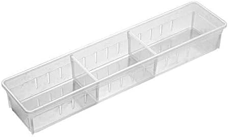 Chris.W Desk Drawer Organizer Tray with Adjustable Dividers, Multi-Drawers for Makeups, Utensil, Pens, Flatware and Junks - Set of 4 (2 Large + 2 Small),13.8 Inch Length