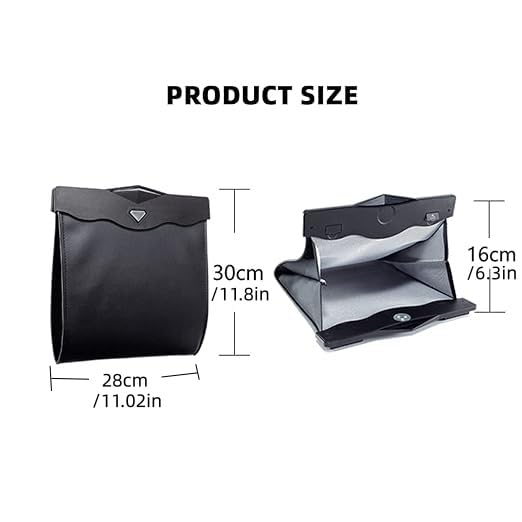 item_name :AOWIS Car Leather Trash Bag Smart LED Waterproof Organizer Storage Garbage Can (KHAKI)