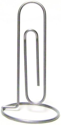 Home-X Jumbo Paper Clip Memo Holder for Desk - Document Stand, Typing Paper Holder, Office Organizer, Desktop Accessory, Photo Clip Stand, Letter & Bill Storage, Mail Organizer-Silver