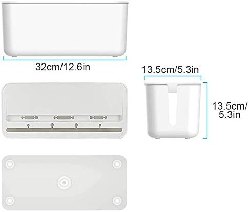 Cable Management Box, ABS Cable Organizer Cord Hider Box, Computer Power Lines, Route Cables, Under Desk Power Strip