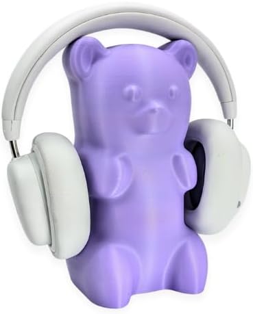 Gummy Bear Headphone Stand Hanger - Cute Headset Holder - Kawaii Desk Accessories - Compatible with Most Headphones (Lavender)
