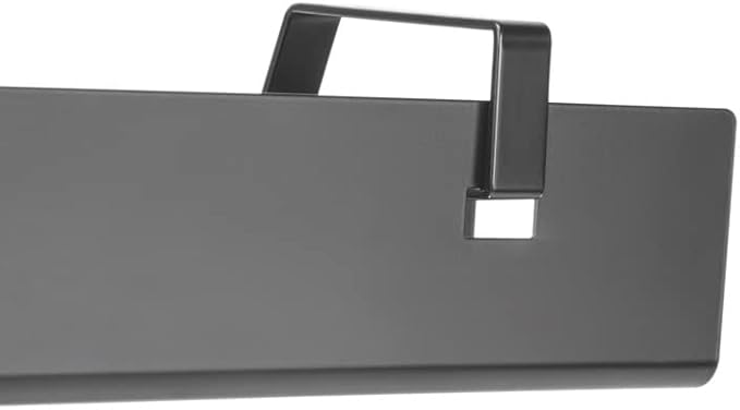 POUT Universal Wide Under Desk Cable Management Tray Organizer - 23.6 x 5.3 inch – for Wire/Cable Management - Hanging Easily Removable Rack with Cable Management Holes – Sturdy Stylish Black Steel