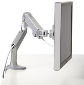 Humanscale M8 Adjustable Articulating Computer Monitor Arm - Both Mounts Clamp and Bolt Through Mount with Base - Black with Black Trim