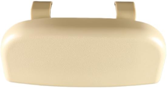 Car Sun Visor Glasses Holder, Magnetic Closure Sunglasses Storage Case with Visor Clip, Beige, One-Hand Access
