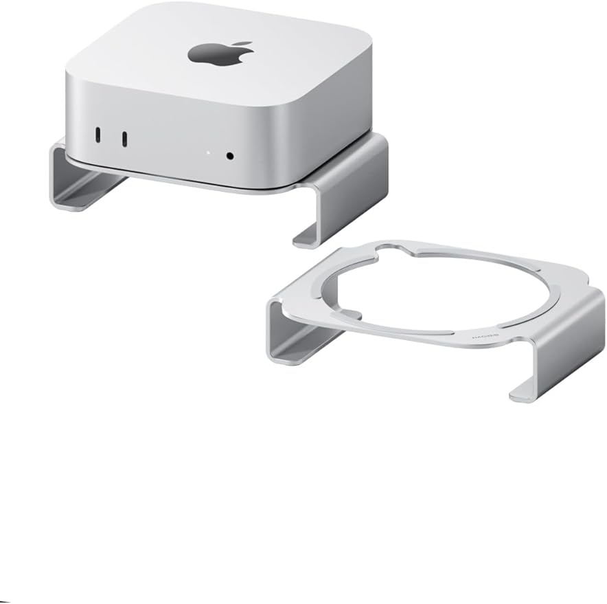 Hagibis Mac mini M4 Stand Aluminum Alloy Mount for Mac mini M4/M4 Pro 2024 Ventilation Heat Dissipation Cooling Desktop Holder Accessories (MMS03)