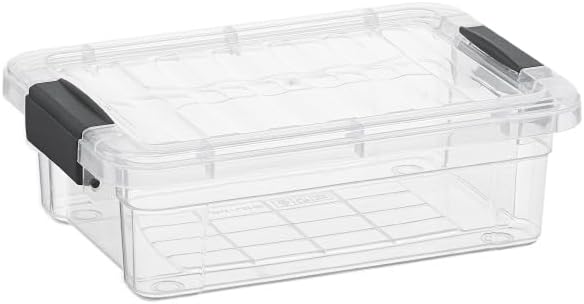 Superio Mini Storage Container Plastic Crayon Box Art Supplies and Sewing Case Stackable Clear Small Organizer for Beads, Stationery, Chalk, and Food, 0.7 Quart, 5 Pack