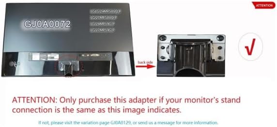 Gladiator Joe Monitor Arm/Mount VESA Bracket Adapter Compatible with LG 24MP58VQ, 24MP58VQ-P, 24MP59G, 24MP59G-P, 24MP60VQ, 27MP58VQ, 27MP58VQ-P | Laser Cut | 100% Made in North America