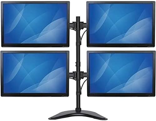 StarTech.com Quad Monitor Stand - Articulating - Supports Monitors 13??to 27??- Adjustable VESA Four Monitor Stand for 4 Screen Setup - Steel - Black (ARMBARQUAD)