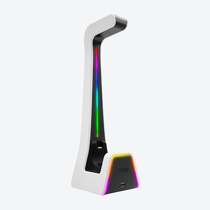 Tilted Nation Gaming Headset and Controller Stand | Premium PS5 Accessories (Clean Space with Charging Station) Headphone and Controller Holder for Desk, PlayStation 5, Xbox Game,