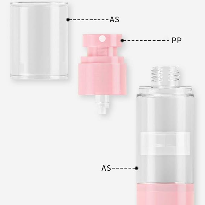 4 Pack Airless Pump Bottles, 1 oz Leakproof Travel Bottles with Pump for Toiletries, Small Empty Containers with Lids for Lotion Creams Serum Skin Care Shampoo Cosmetic Moisturizer Dispenser