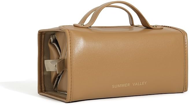 YDR Travel Makeup Bag,Capacity Cosmetic Bag for Women Portable Pouch Case Toiletry Bag 4-in-1 Roll-Up Makeup Bag Storage Organizer With 4 Detachable Removable