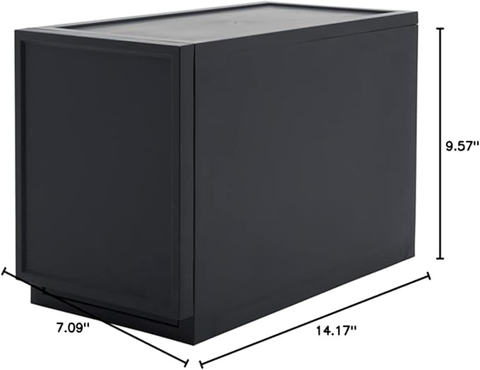 ASTAGE drawer block plastic bins stacking storage modular storage drawer home closet living office organizer with divider (Black, Small C)
