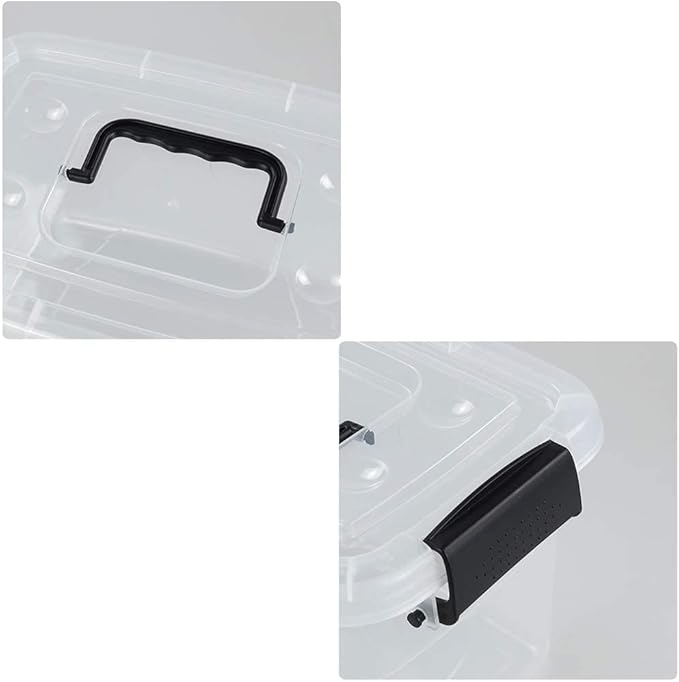 5.5 Quart Clear Small Plastic Storage Box, Latch Storage Bin, 6 Packs