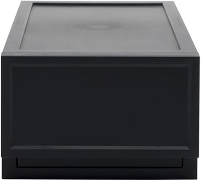 ASTAGE drawer block plastic bins stacking storage modular storage drawer home closet living office organizer with divider (Black, Small A)