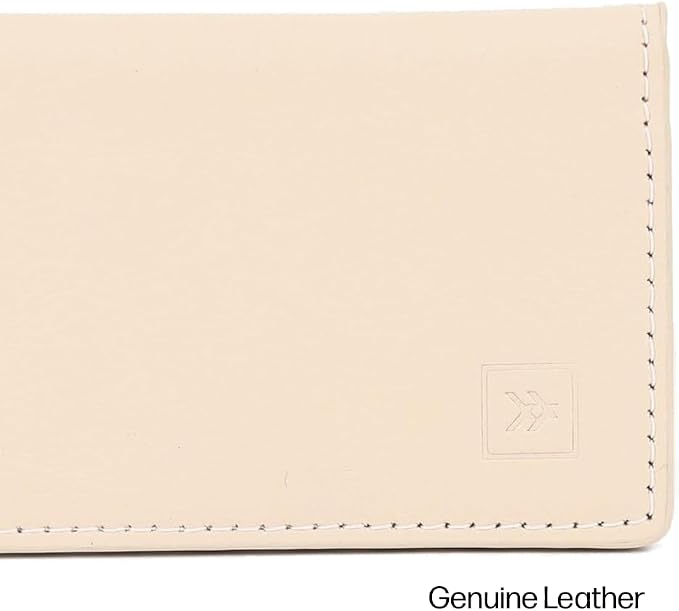 Thread Wallets RFID Blocking Slim Leather Bifold Wallet with Card Protection (Off White)