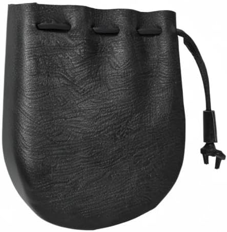 Nabob Leather Leather Drawstring Pouch, Coin Bag, Medicine Tobacco Pouch Medieval Reenactment Made in U.S.A Size 5" x 4.5"