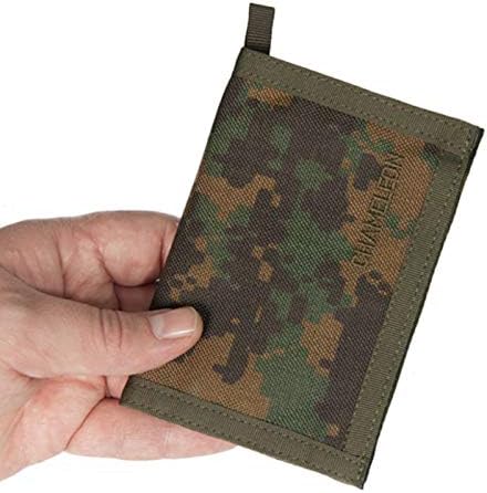 Chameleon Bifold Mens Nylon Wallet-Military Tactical Men Wallet- Canvas Thin Front Pocket Travel Bi-Fold Wallet-Best Nylon Travel Pouch