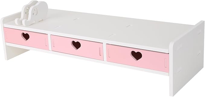 Cute Monitor Stand Kawaii Desk Organizer Cute Desk Organizer with Drawers Monitor Riser Computer Stand