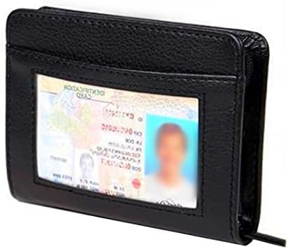 Men's Zipper Wallet with 36 Card Slots - RFID Blocking Genuine Leather Credit Card Holder, Slim Pocket Organizer with ID Window, Secure Lock Wallet for Men & Women