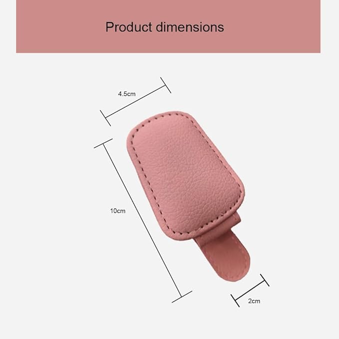 Sunglass Holder for Car Clip for Car Visor Upgrade Magnetic Leather Visor Sunglasses Clip Ticket Holder，2 Packs (Pink 2PCS)