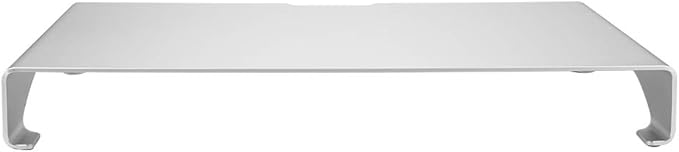 Tyenaza Monitor Riser, Aluminum Alloy Monitor Stand Notebook Laptop Organizer Shelf Silver for Desk