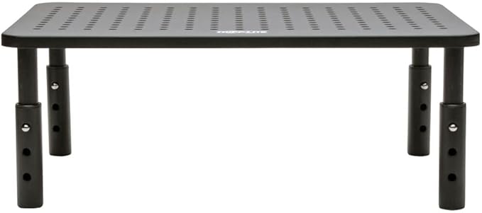 Tripp Lite Computer Monitor Stand, Adjustable Height, 14 x 9 in., Metal, Black (MR1411M)