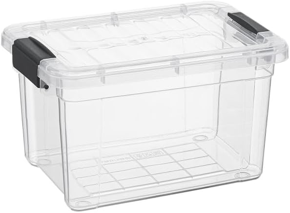 Superio Mini Storage Container Plastic Crayon Box Art Supplies and Sewing Case Stackable Clear Small Organizer for Beads, Stationery, Chalk, and Food, 1.4 Quart, 5 Pack