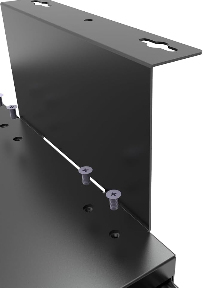 17-inch-wide Lockable Under-Desk Pull-Out Drawer | 1.9“ High Office Storage Organizer with Cable Management for Standing Desks with a Crossbar less than 3.2" High, 12 Inch Deep