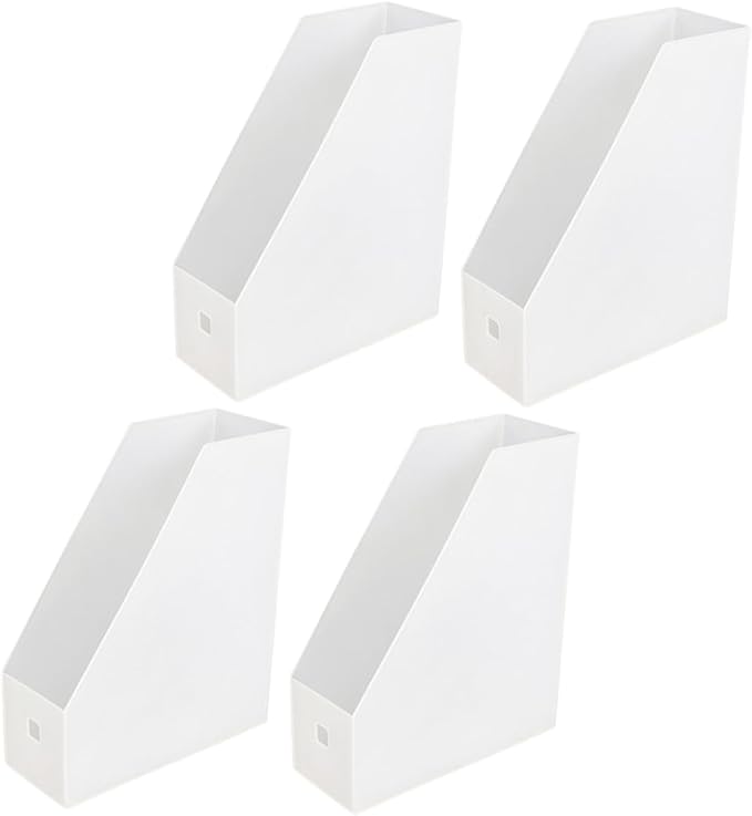 Gadpiparty 4pcs Stackable Plastic File Storage Box Lid Desktop Document Organizer for Office and Classroom Multi-Purpose Filing Envelopes and Paper Storage Bins