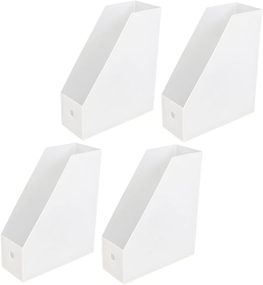 Gadpiparty 4pcs Stackable Plastic File Storage Box Lid Desktop Document Organizer for Office and Classroom Multi-Purpose Filing Envelopes and Paper Storage Bins