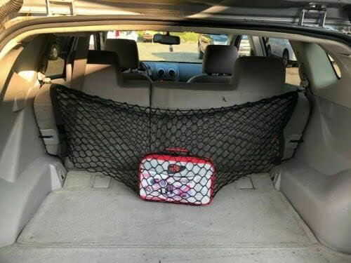 Trunk Rear Seats Organizer Cargo Net for Nissan Rogue 2008-2013-Envelope Style Cargo Net for SUV-Premium Mesh Elastic Car Trunk Organizer Vehicle Carrier Storage–Compatible with Rogue