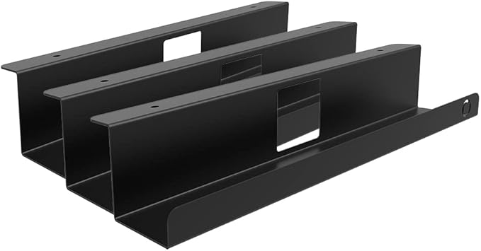 Oeveo Under Desk Cable Management Tray CMT-122 — Made in USA, Heavy-Duty Metal | Easy Installation, Organize & Hide Cords, Power Strips, and Adapters — 11.75L x 2.13D x 2H inches (3 Pack)